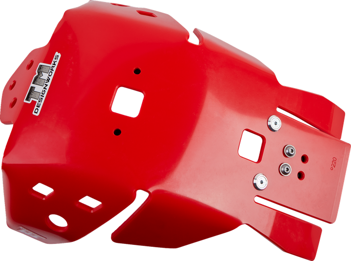 T.M. Designworks Skid Plate - Red - Honda HOMC-470-RD
