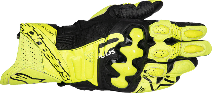 Alpinestars GP Plus R V3 Leather Gloves - Fluo Yellow/Black - Small 3550825-551-S