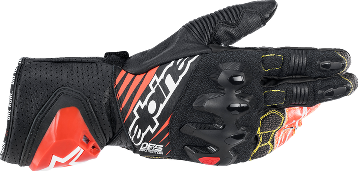 Alpinestars GP Tech V2 S Gloves - Black/White/Fluo Red - Medium 3556422-1231-M