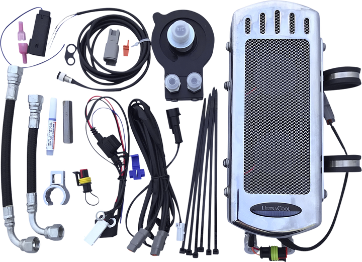 Ultracool Side Mount Oil Cooler Kit - Chrome - M8 Softail SMS8-1C