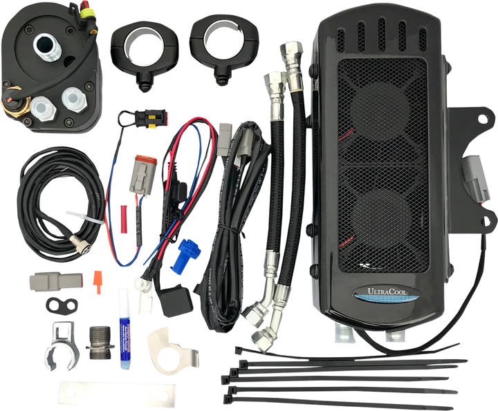 Ultracool Side Mount Oil Cooler Kit - Gloss Black - Touring SMT-1GSS