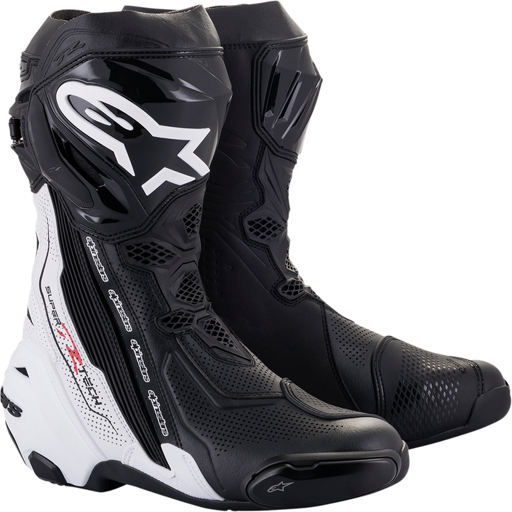 Alpinestars Supertech R Vented Boots - Black/White - US 10.5 / EU 45 2220121-12-45