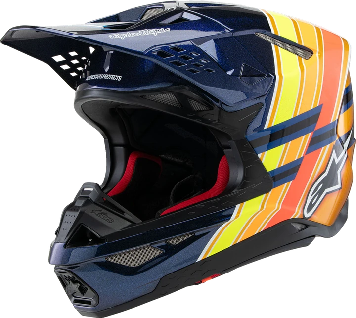 Alpinestars Supertech M10 Helmet - TLD Edition 25 - MIPS - Gloss Dark Blue/Orange/Yellow/Fluo Red - Small 8300225-7156-S