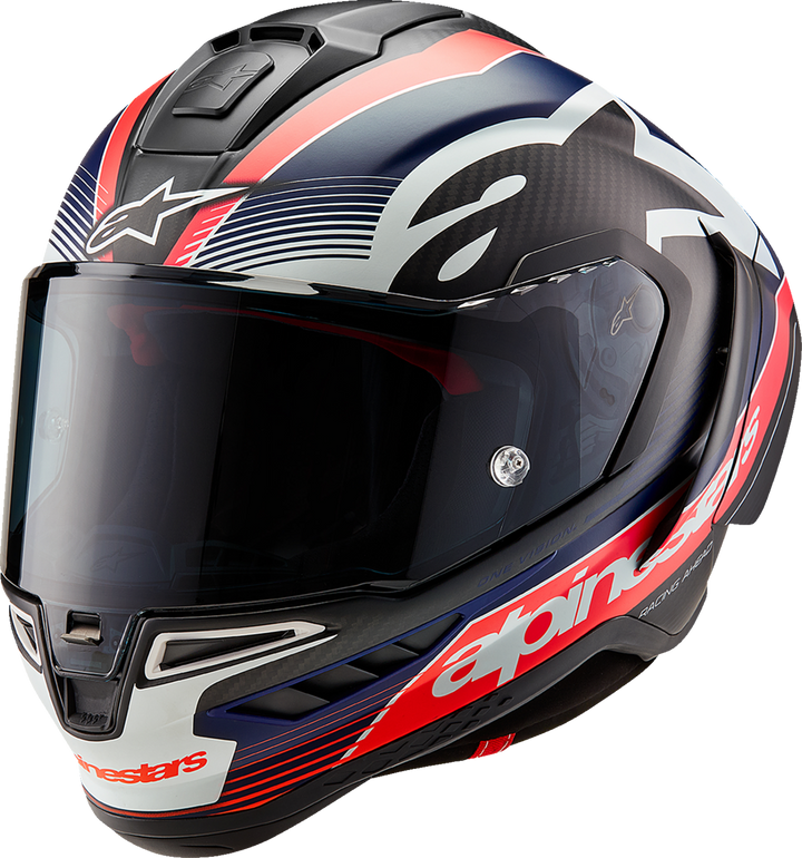 Alpinestars Supertech R10 Helmet - Team - Matte Black/Carbon Red Fluo/Blue - Medium 8200224-1383-M