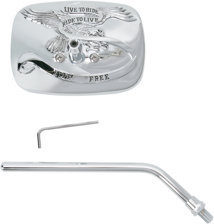 Emgo Mirror - "Ride Free" - Side View - Rectangle - M10 x 1.25 (Left Hand) - Chrome - Right 20-31756A