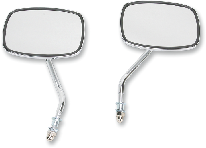 Emgo Mirrors - Side View - Plain Face/Rectangle - Short Stem - Left/Right - Screw-In - Pair 20-21706