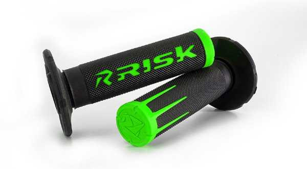 Risk Racing Moto Grips - Fusion 2.0 With Grip Tech Green 00286
