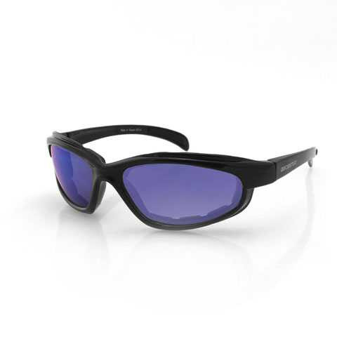 Bobster Fat Boy Sunglass Blk Frame Anti-Fog Smoked Cyan Mirror EFB001SB