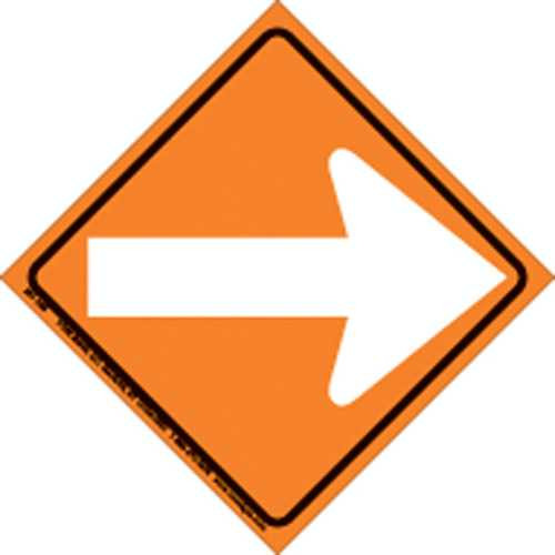 Voss Signs White Plastic Reflective Trail Sign 6" Black Arrow 203 AR5 B&W