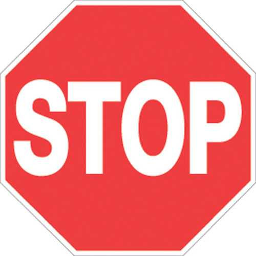 Voss Signs Red Plastic Reflective Trail Sign 12" - Stop 421 ST RR