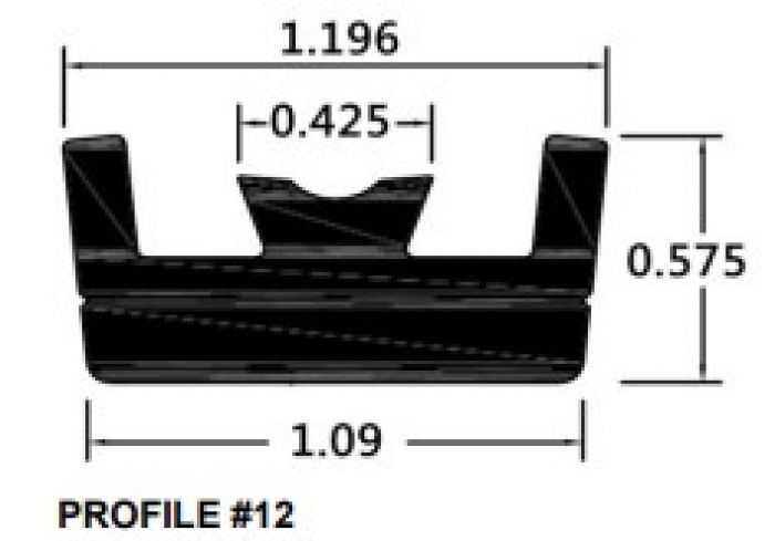 Spi Slide Profile 12 Black 54 5/8" 612-56-80