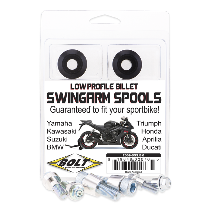 Bolt Swingarm Spools Black 2009-SSS.BK