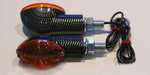 K&S Technologies Marker Lights Mini-Stalk Ultra Small Carbn (S/F) Amber 25-8360