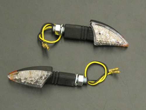 Highway Hawk Turnsignal Set Shark Black Long 2Pcs HH-68-9293