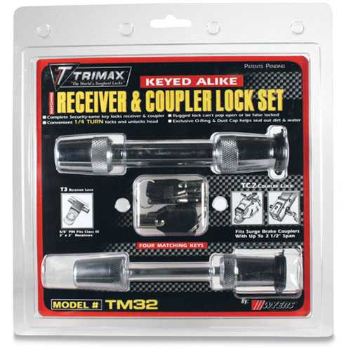 Trimax 5/8" Receiver Lock & 2-1/2" Span Coupler TM32