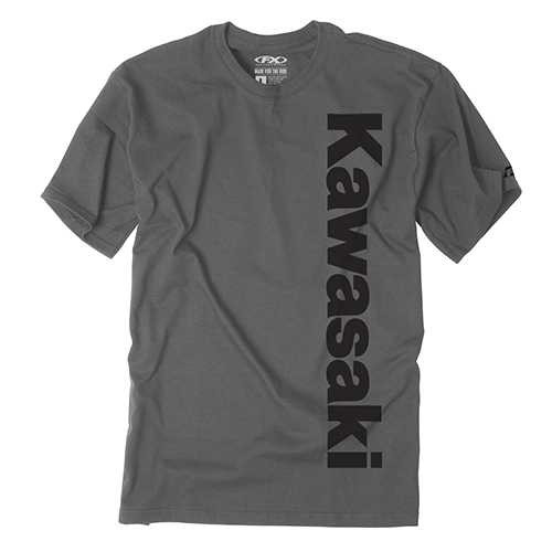 Factory Effex Kawasaki Vertical T- Shirt / Charcoal (L) 24-87104