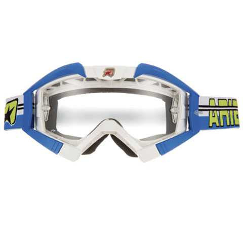 Ariete Mx Goggles Riding Crows Top White Blue Outriggers 13950-TBAL