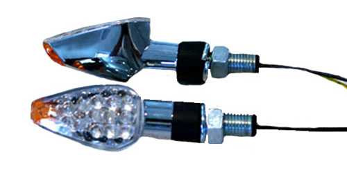 K&S Technologies Led Ultra Mini-Marker Lights Triangle W/Amber Tip Chrome Sh 25-8947