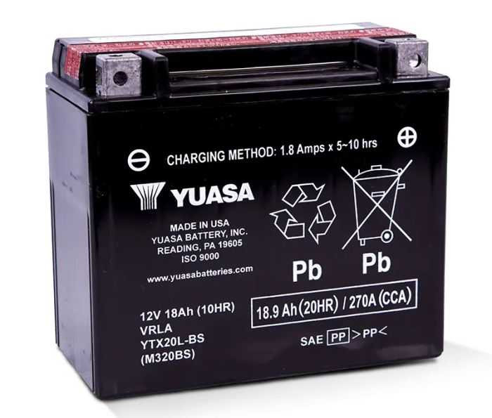 Yuasa Ytx20L-Bs Maintenance Free 12 Volt Battery YUAM320BS