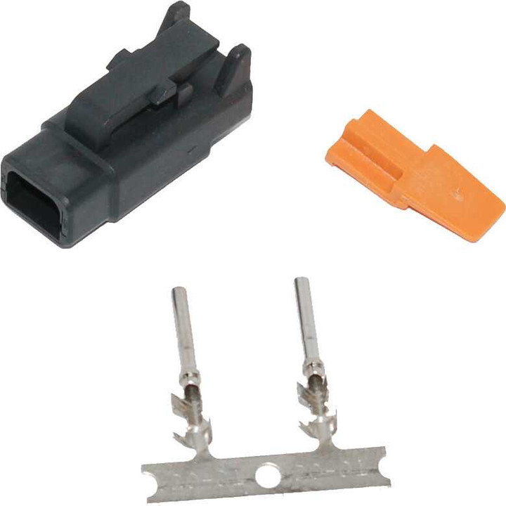 NAMZ CUSTOM CYCLE Deutsch Dtm 2-Pin Black Plug W/2 Trmnls/Wdglck Hd74112-98Bk MDP-2B