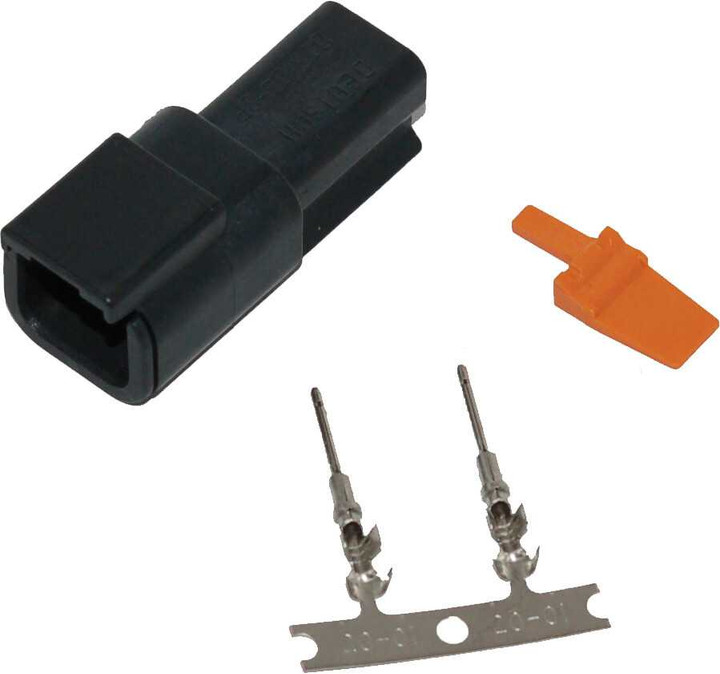 NAMZ CUSTOM CYCLE Deutsch Dtm 2-Pin Blk Receptcl W/2 Stmpd Trmnls Hd 74102-98Bk MDR-2B
