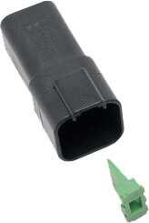 NAMZ CUSTOM CYCLE 6-Wire Black Deutsch Rcptcl & Wdglck Hd# 72106-94Bk DR-6B