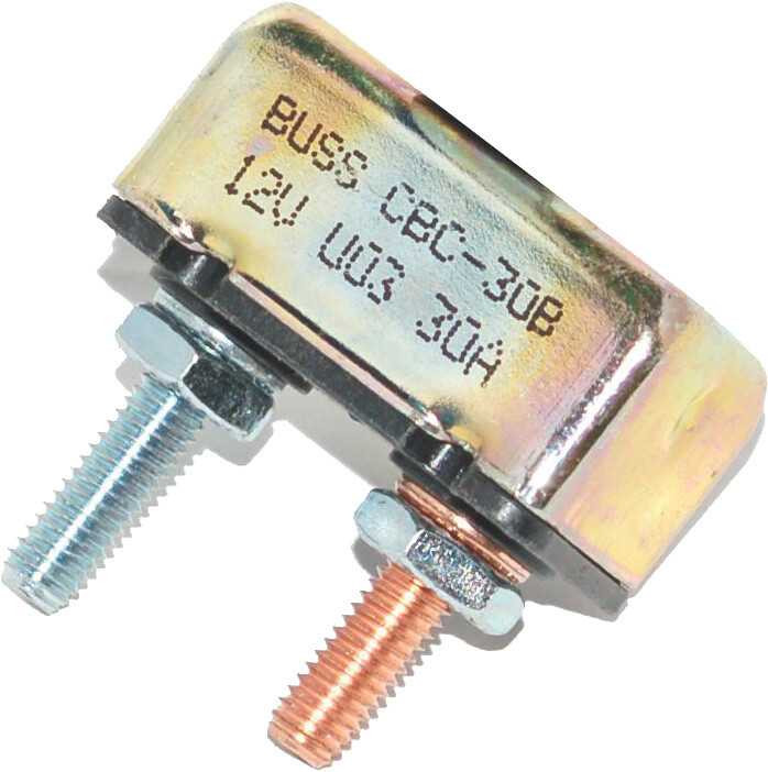 NAMZ CUSTOM CYCLE Univ 30-Amp Circuit Breaker Oem # 74599-77B 10-32 Studs Ea NCB-3001