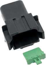 NAMZ CUSTOM CYCLE 8-Wire Black Deutsch Rcptcl & Wdglck Hd# 72108-94Bk DR-8B