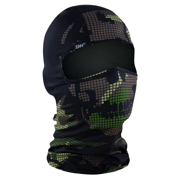 ZAN Polyester Balaclava Digi Woodland Camo Skull WBP594