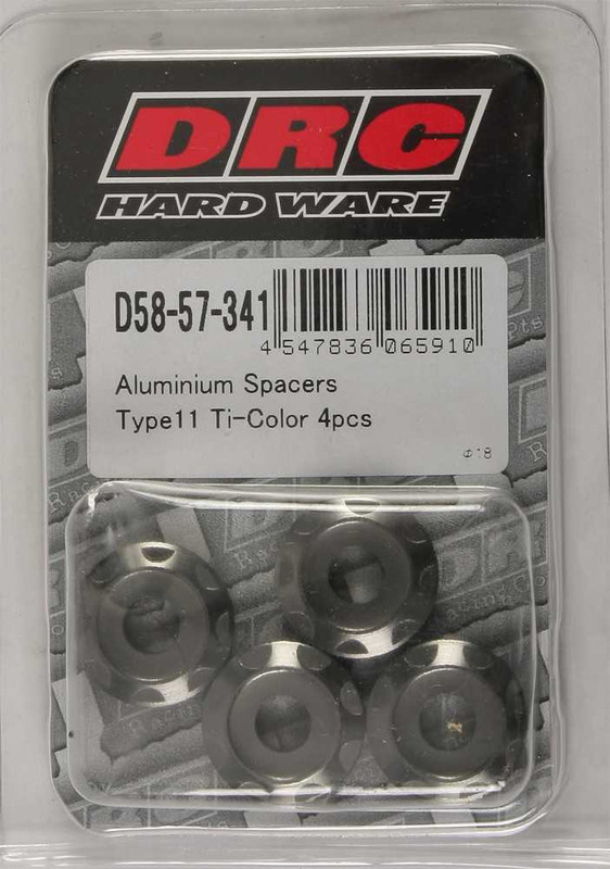 DRC Aluminum Spacers Type 11 Titanium M6X12Mm 4/Pk D58-57-341