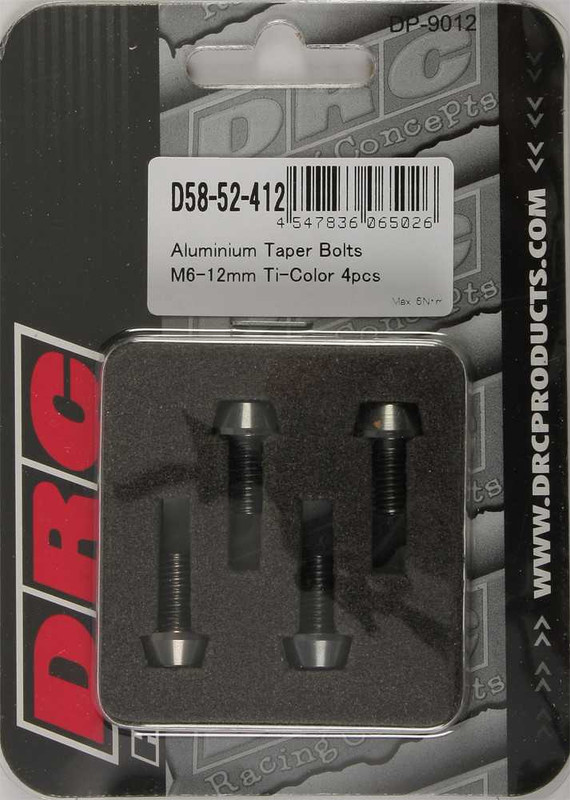DRC Aluminum Taper Bolts Titanium M6X12Mm 4/Pk D58-52-412