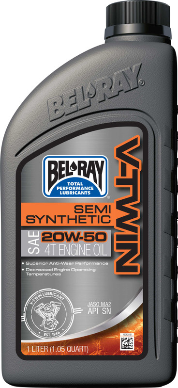 BEL-RAY V-Twin Semi-Syn Oil 20W50 1L (12/Case Sold Ea) 96910-BT1