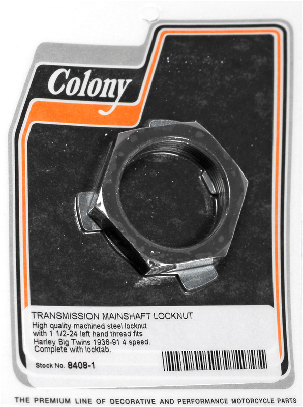 COLONY MACHINE Trans Mainshaft Locknut Big Twin 36-91 8408-1