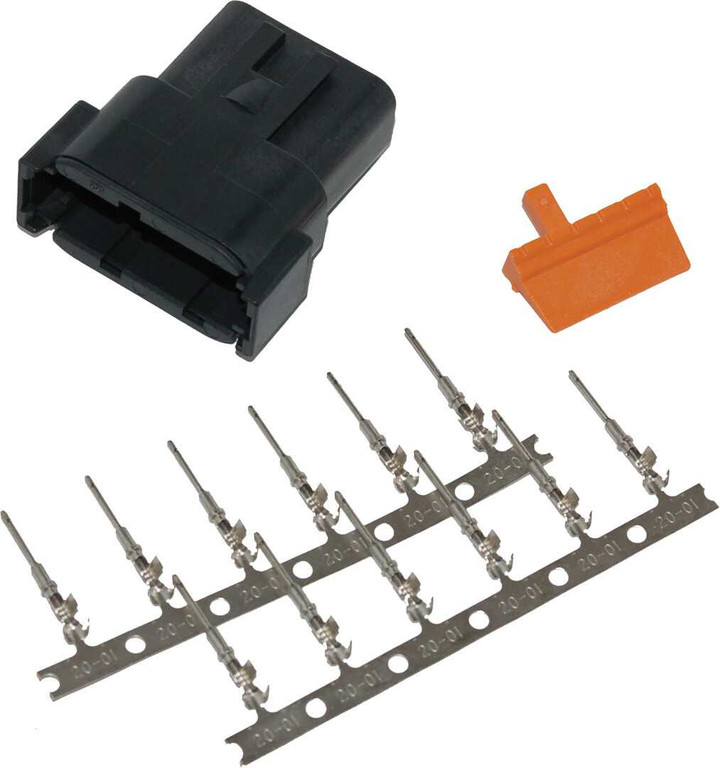 NAMZ CUSTOM CYCLE Deutsch Dtm 12-Pin Blk Recptcl W/12 Trmnls/Wdglk Hd74109-98Bk MDR-12B