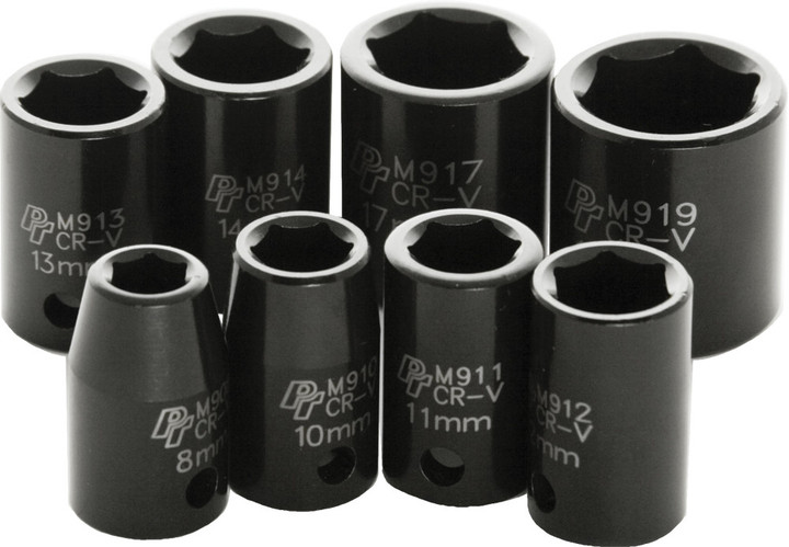 PERFORMANCE TOOL 8 Pc 3/8" Met Imp Skt Set Shallow M589DB