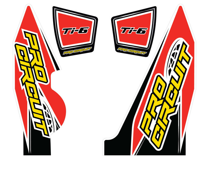 PRO CIRCUIT Ti-6 Wrap/End Cap Decal Yz250F Replacement Muffler Stickers DC14TI6-YZ250F