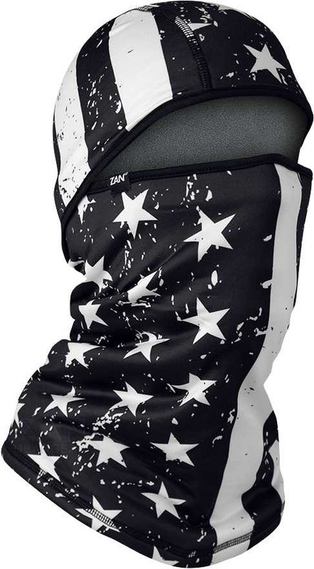 ZAN Sportflex Cnvtbl Balacava Fleece Black & White Flag WBSF091