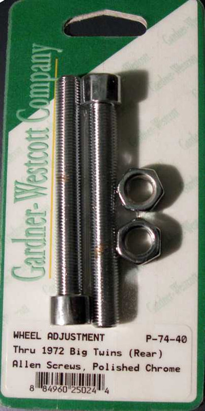 GARDNERWESTCOTT Rear Wheel Adjustment Bolts 72 And Earlier Big Twin Model P-74-40