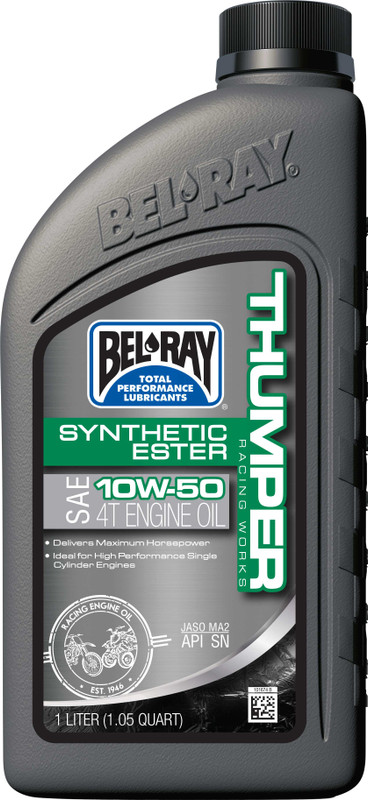 BEL-RAY Thumper Syn Ester Oil 10W50 4T 1L (12/Case Sold Ea) 99550-B1LW