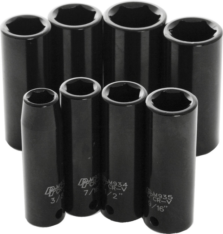PERFORMANCE TOOL 8 Pc 3/8" Sae Imp Skt Set Deep M594DB