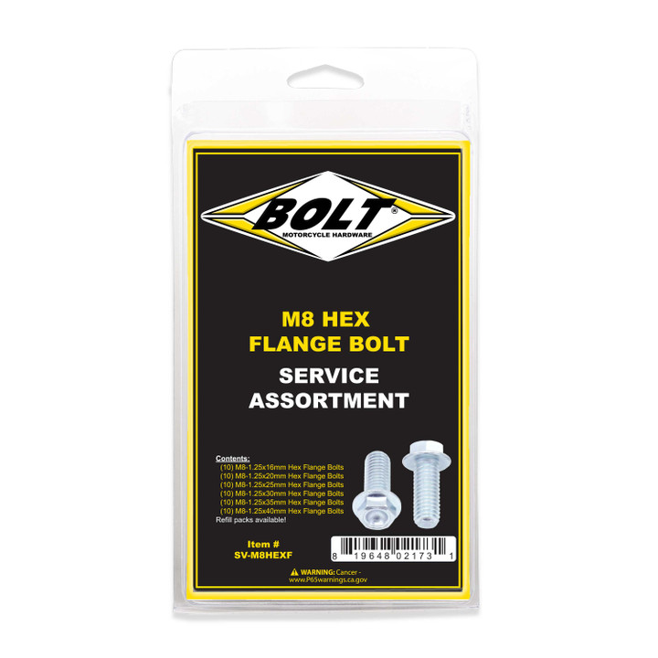 BOLT M8 10Mm Hex Flang Bolt Asst 1 SV-M8HEXF