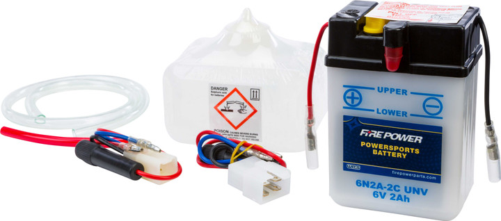 FIRE POWER Battery W/Acid 6N2A-2C Unv 6V 6N2A-2C/UNV