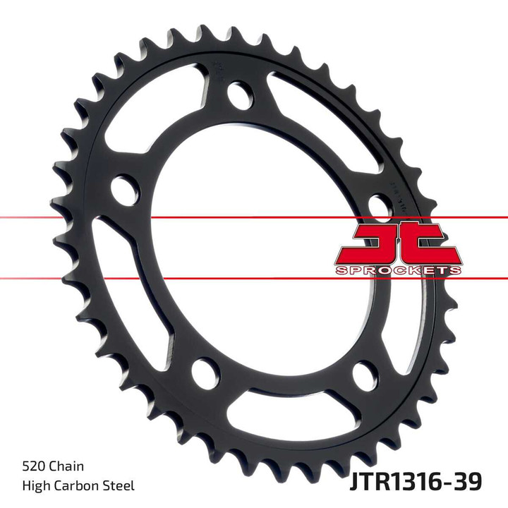 JT Rear Sprocket Steel 39T-520 Hon JTR1316.39