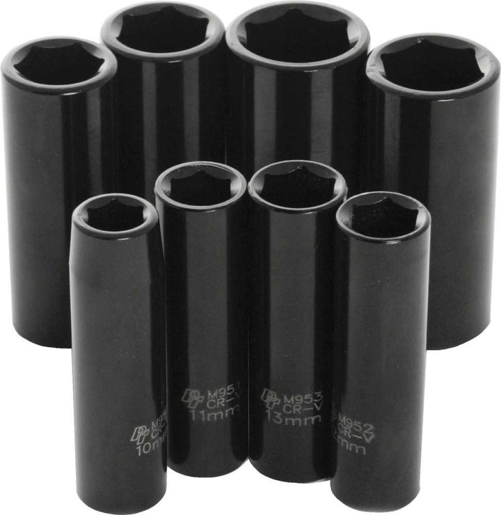 PERFORMANCE TOOL 8 Pc 3/8" Met Imp Skt Set Deep M595DB