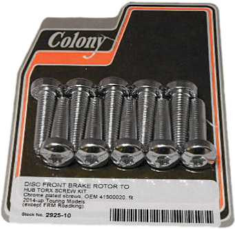COLONY MACHINE Brake Rotor Hardware Torx Screw Kit 14-Up Touring 2925-10