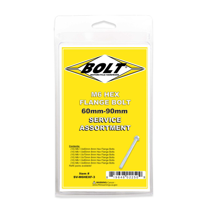 BOLT M6 8Mm Hex Flange Bolt Assortment 60 Piece Kit SV-M6HEXF-3