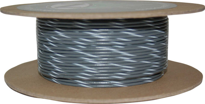 NAMZ CUSTOM CYCLE #18-Gauge Grey/White Stripe 100' Spool Of Primary Wire NWR-89-100