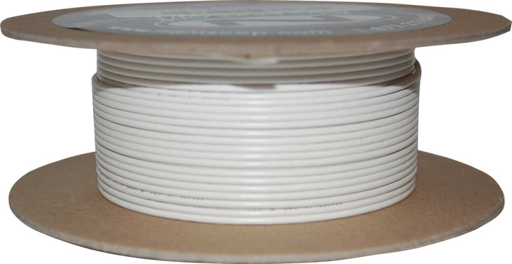 NAMZ CUSTOM CYCLE #18-Gauge White 100' Spool Of Primary Wire NWR-9-100