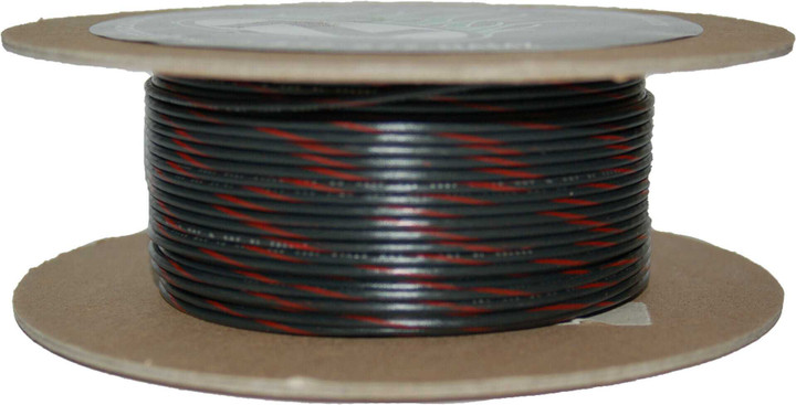 NAMZ CUSTOM CYCLE 100' Spool 20-Gauge Wire (Black/Red Stripe) NWR-02-100-20