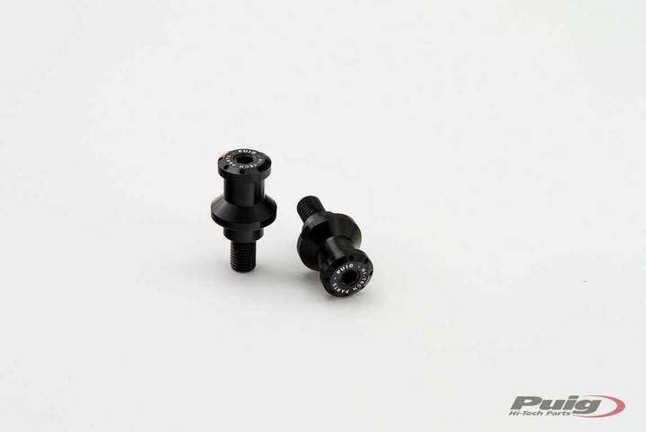 PUIG Swingarm Spools Hi-Tech 10Mm Black 2/Pk 5924N